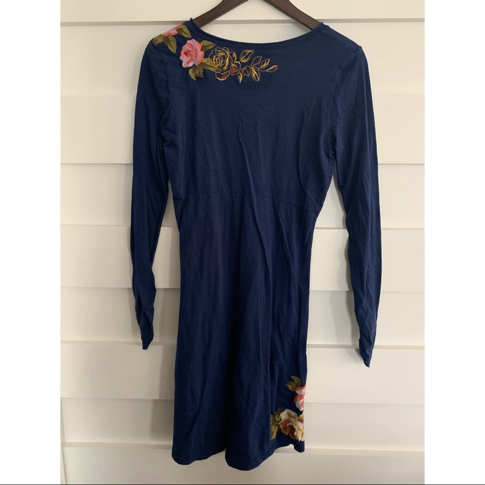 (NWOT)JW- Blue Long Sleeve Midi Dress - Picture 5 of 8